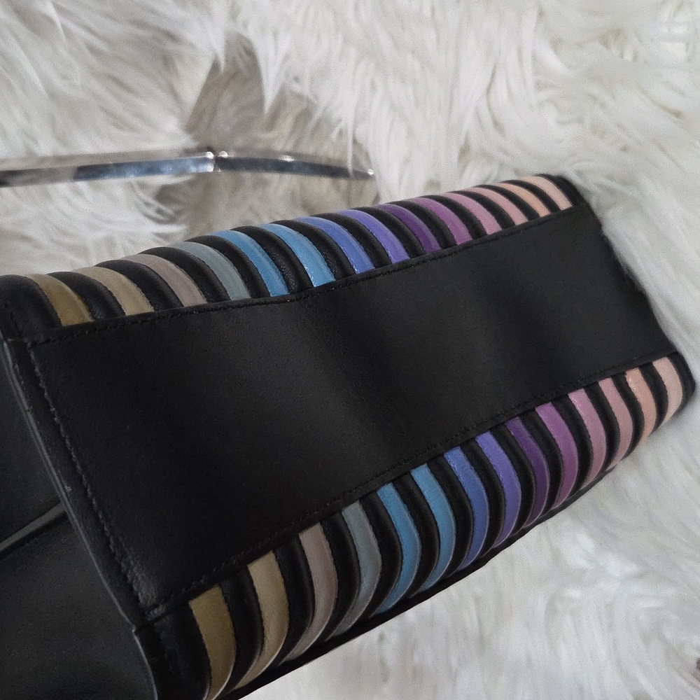 🌈🔹️COACH🔹️ Parker Ombrè Quilted Striped Multicolor Women's Bag + Wallet Set - Picture 12 of 17